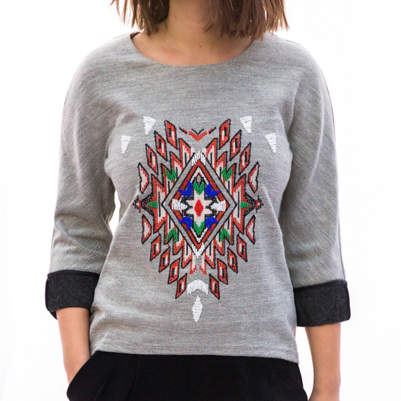 Beaded Tribal Sweater — Everly and Ace - Picture 2 of 3